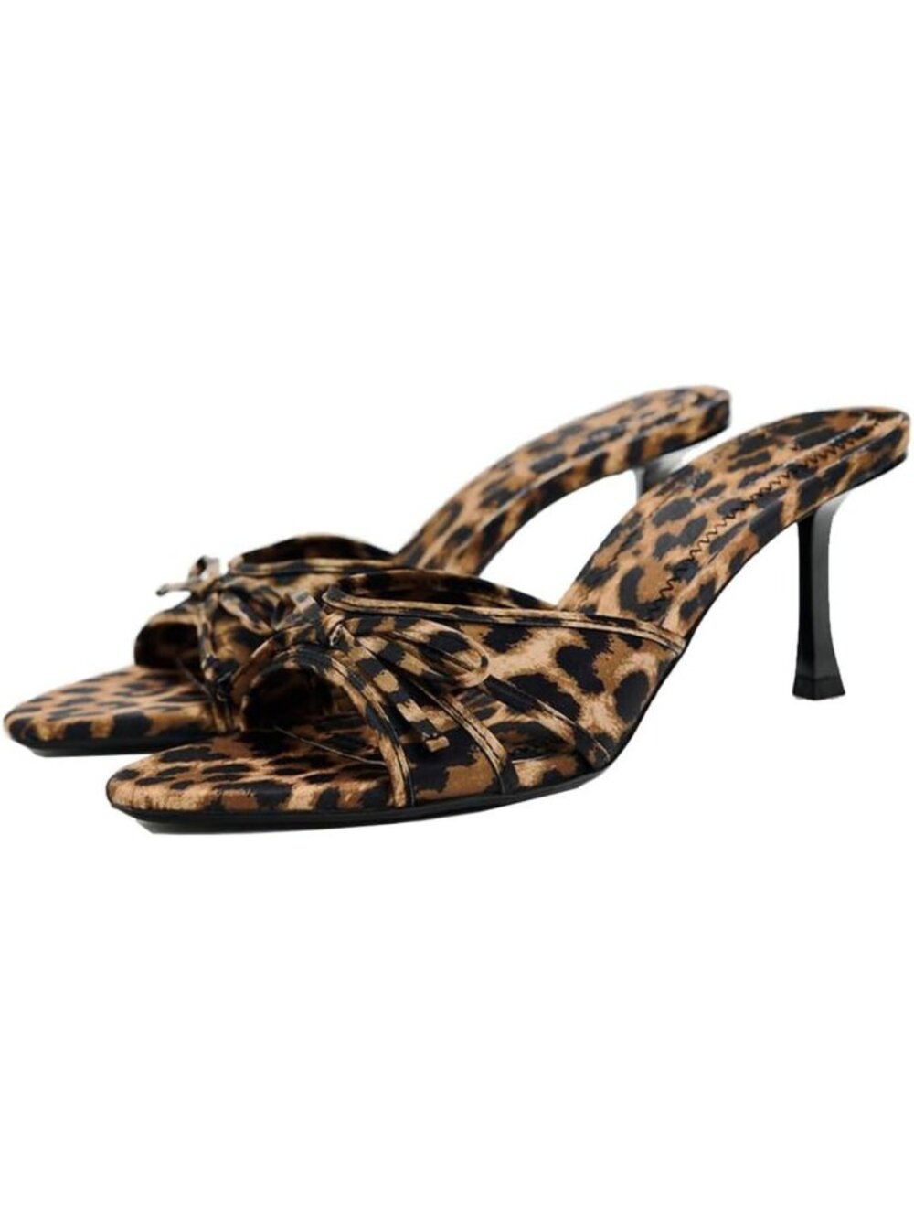 Chic Mesh Kitten Heels Sandals with Cute Bow | Open Toe Backless Mules for Party